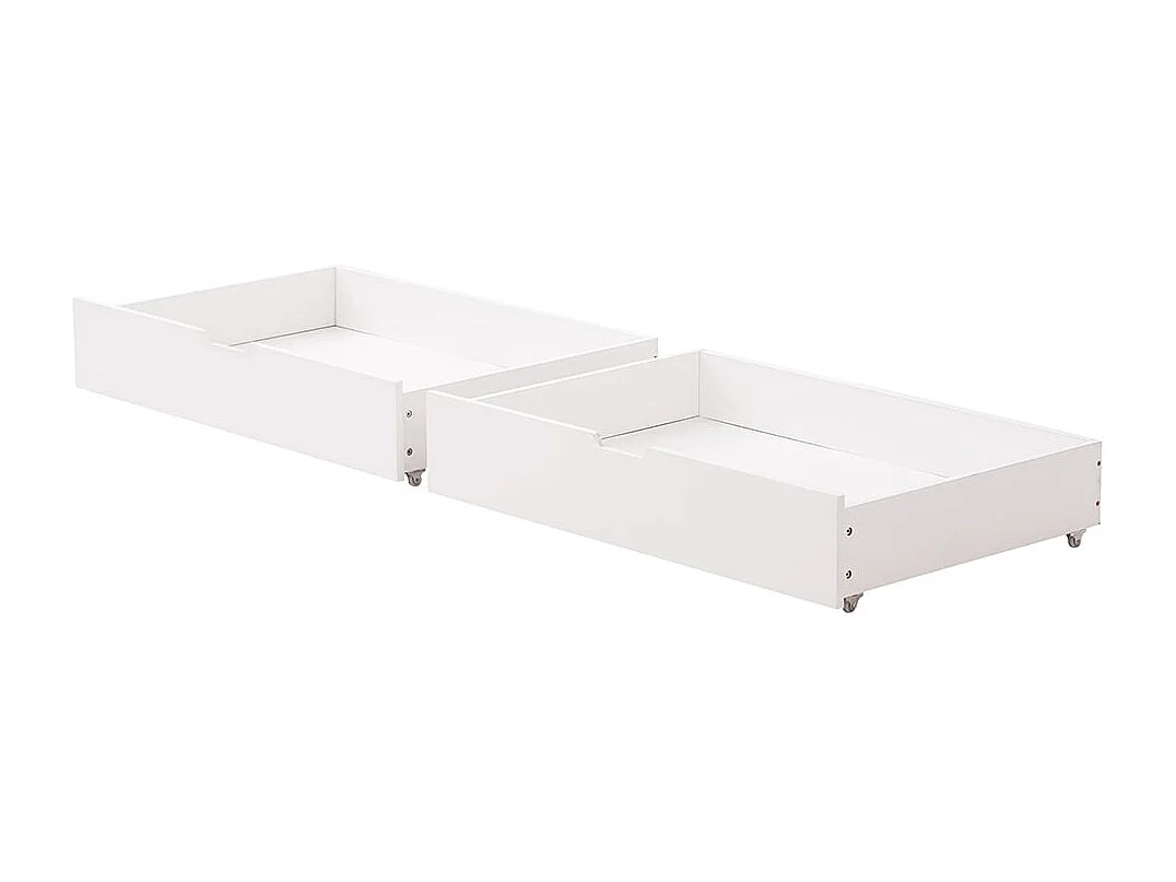 Lit superposé pour enfants 90 x 200cm, avec barrières de sécurité, tiroirs, étagères, échelle， blanc