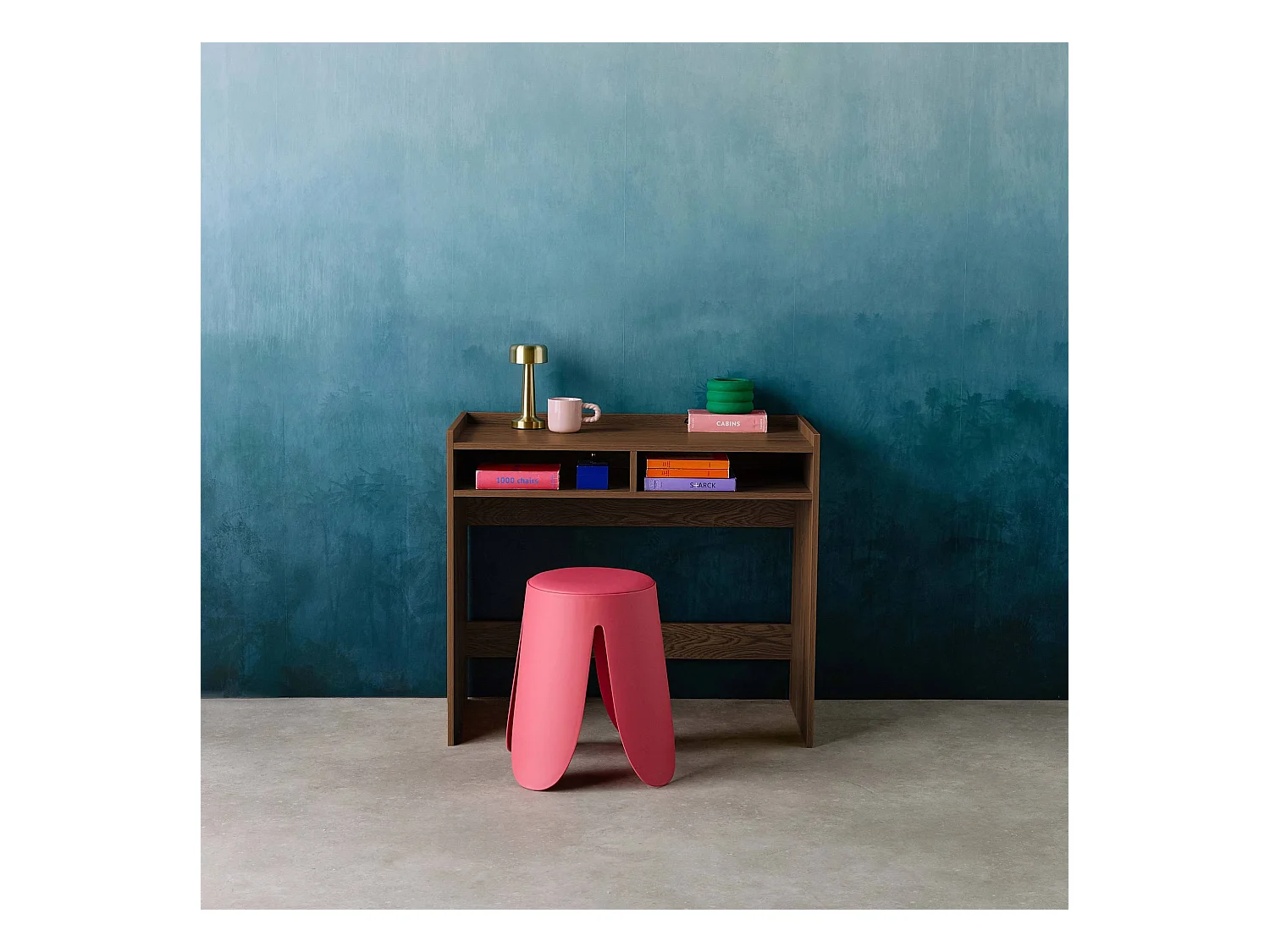 Bureau décor bois 2 casiers de rangement noyer - L 90 x P 45 x H 78 cm - Jules