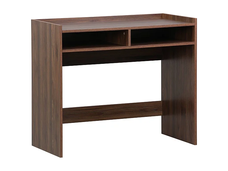 Escritorio decorativo de madera con 2 compartimentos  teñido en nogal