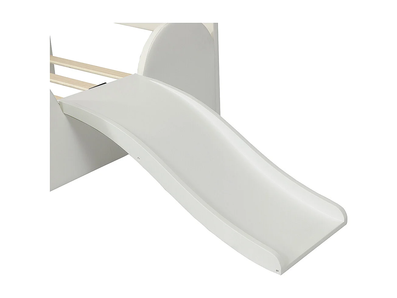 Letto per bambini 90 x 200 cm, con scala e scivolo, a forma di orecchie di coniglio, bianco + rosa