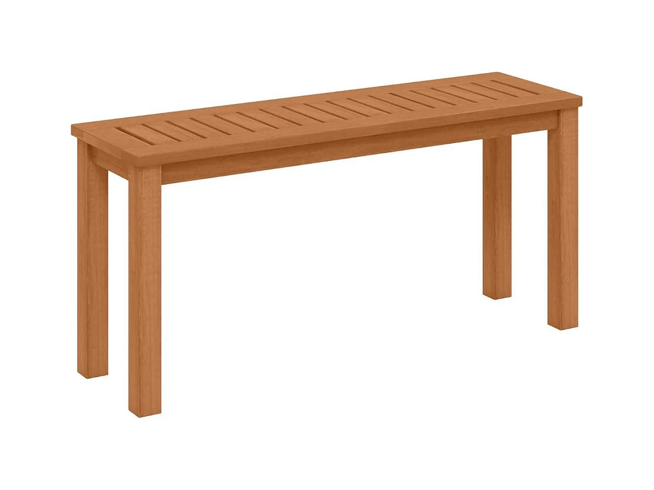 Banc en Bois Extérieur Sans Dossier avec Siège à Lattes Style Rustique Finition à l'Huile de Teck Charge 180 KG 100 x 30 x 47 CM
