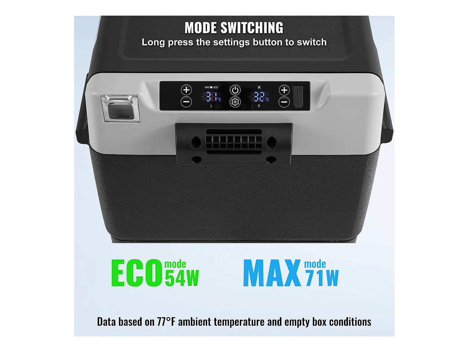 Réfrigérateur Portable SucceBuy, 58 L, Double Zone, Réfrigérateur Congélateur pour la Maison, l'Extérieur, le Camping, le Camping-Car