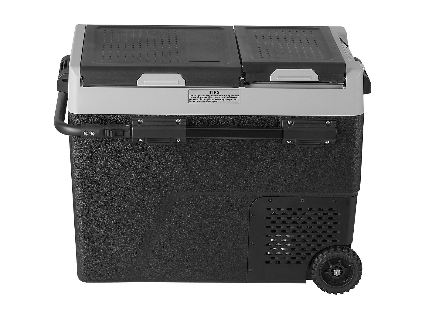 BougeRV Rocky2 52 l compressiekoeler met oplaadbare batterij, 173 Wh, draagbare koelkast, 12 V, 220 V, compressor van 5,7 cc, dubbele zone, auto, koelkast, vriezer, camping, auto, bestelwagen, boot
