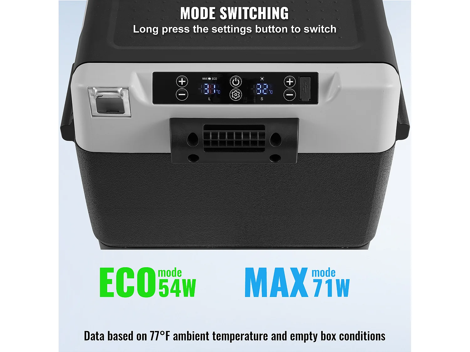 Réfrigérateur Portable SucceBuy, 58 L, Double Zone, Réfrigérateur Congélateur pour la Maison, l'Extérieur, le Camping, le Camping-Car