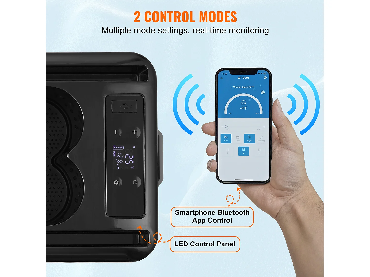 Réfrigérateur Portable SucceBuy, 15 L, Refroidisseur à Compresseur 12/24 V CC, Zone Unique pour Voiture et Maison