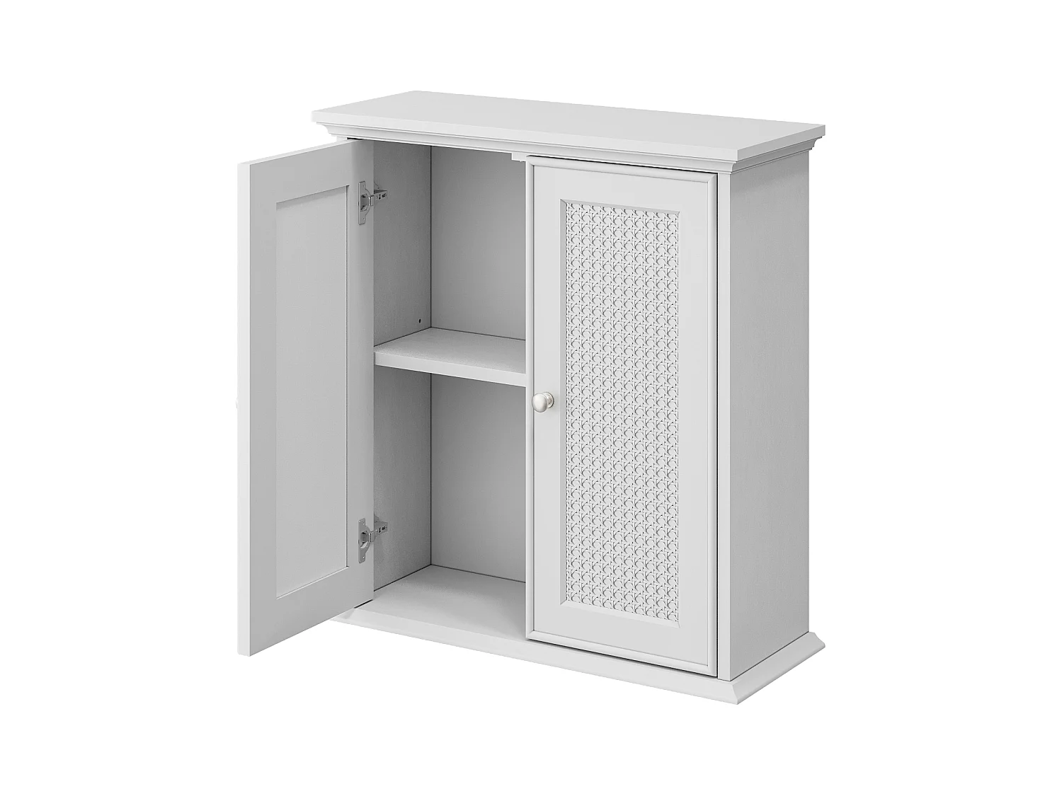 Armoire de salle de bain murale blanche avec portes paniers,armoire à pharmacie