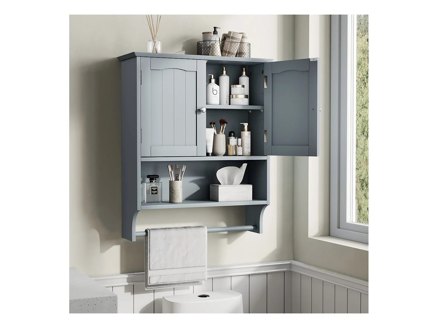 Badezimmerwandschrank, Badezimmermöbelwand Regal