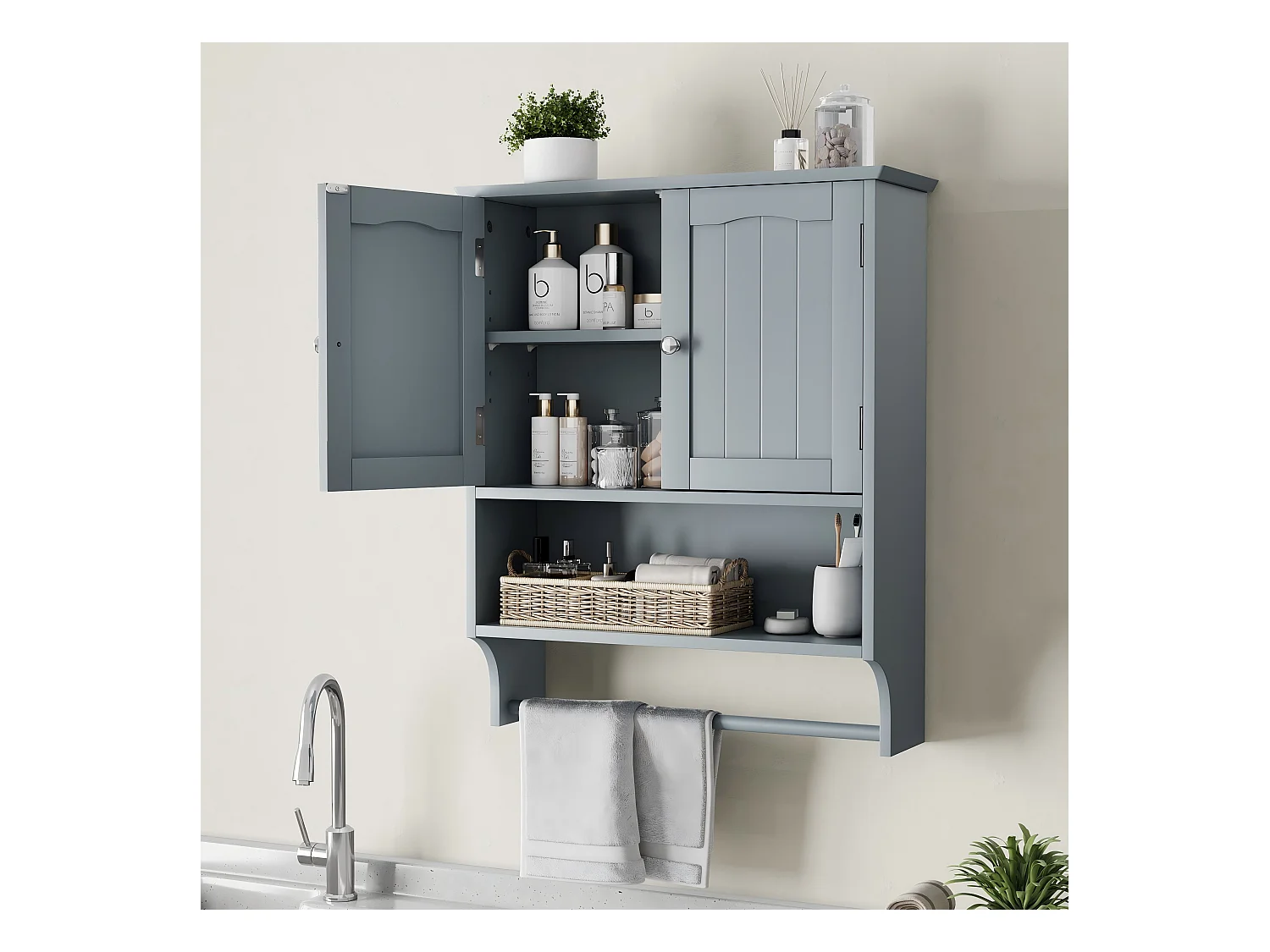 Badezimmerwandschrank, Badezimmermöbelwand Regal