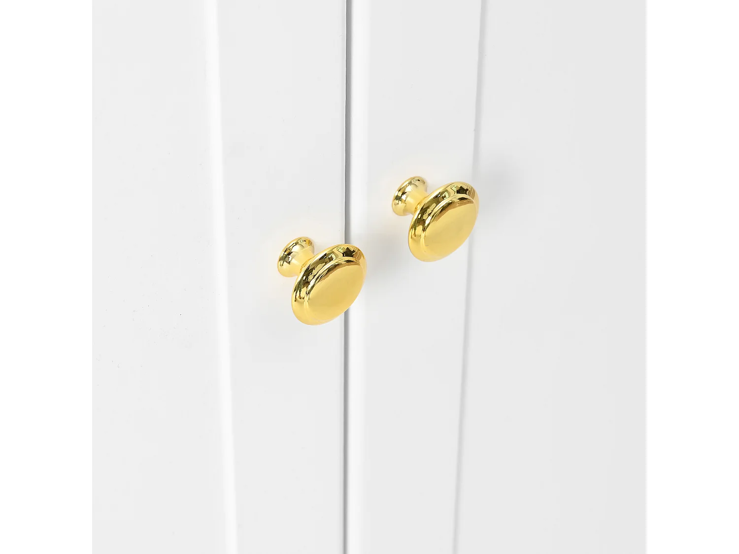 Moderner Schuhschrank mit verstellbaren Einlegeböden, goldenen Griffen, Schuhschrank