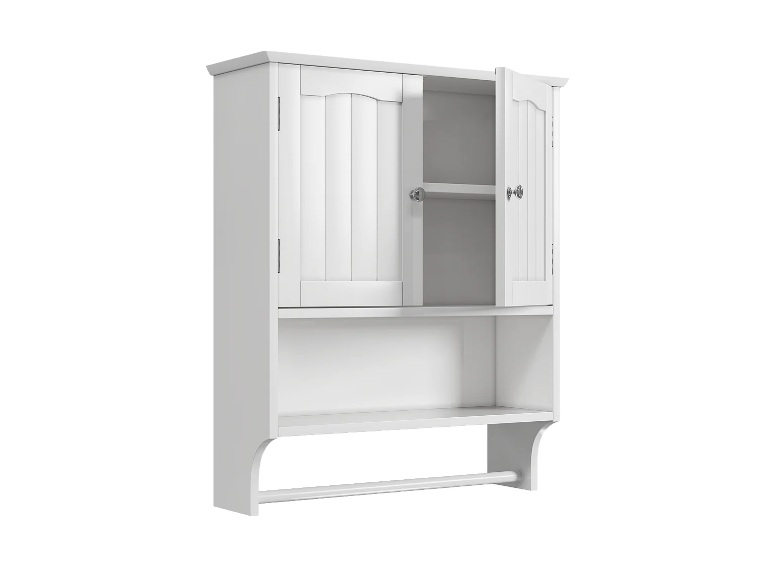 Armoire de salle de bain blanche avec porte-serviettes mural,armoire à pharmacie