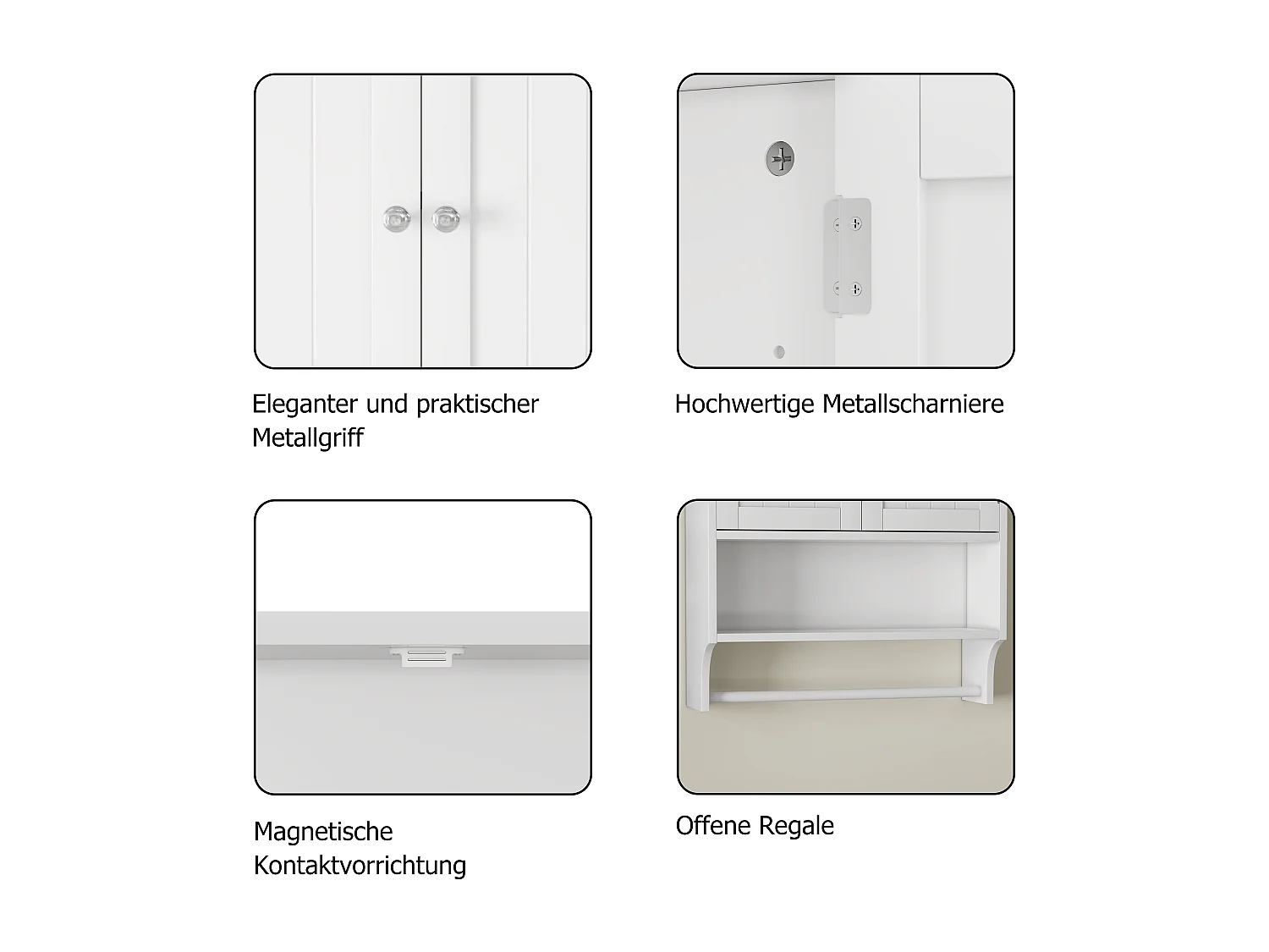 Armoire de salle de bain blanche avec porte-serviettes mural,armoire à pharmacie