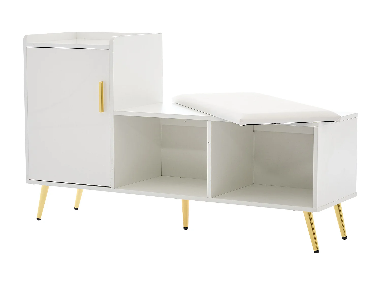 Hochglanz-weiße Schranktür mit Stauraum, Schuhschrank für den Eingangsbereich