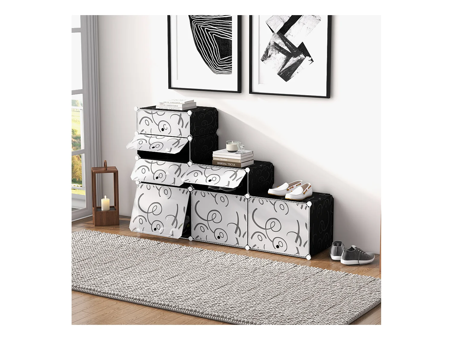 DIY-Schuhschrank, modulares Schuhregal, Umkleidekabine, 16 Fächer