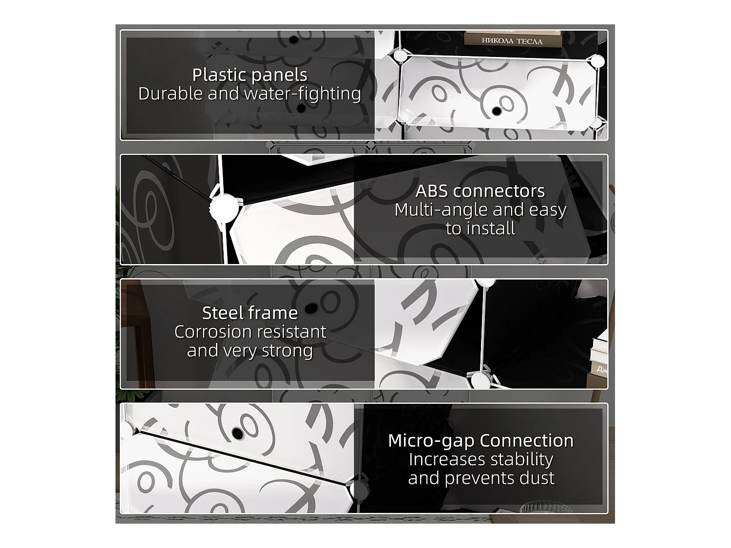 DIY-Schuhschrank, modulares Schuhregal, Umkleidekabine, 16 Fächer