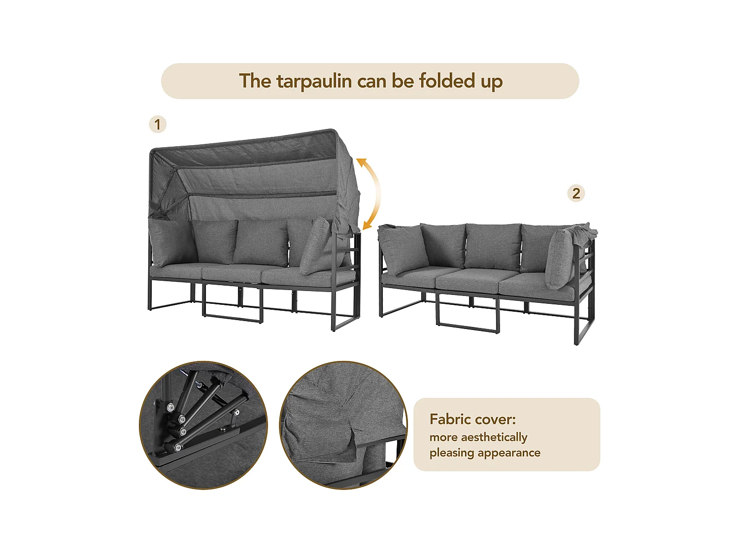 Tuinloungeset, Iron Sunny Island zitgroep, kruk en tafel