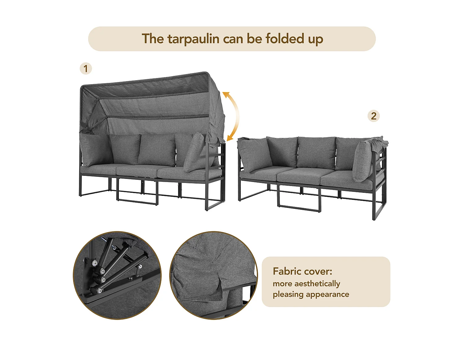 Conjunto de cadeiras de jardim, conjunto de assentos Iron Sunny Island, banco e mesa