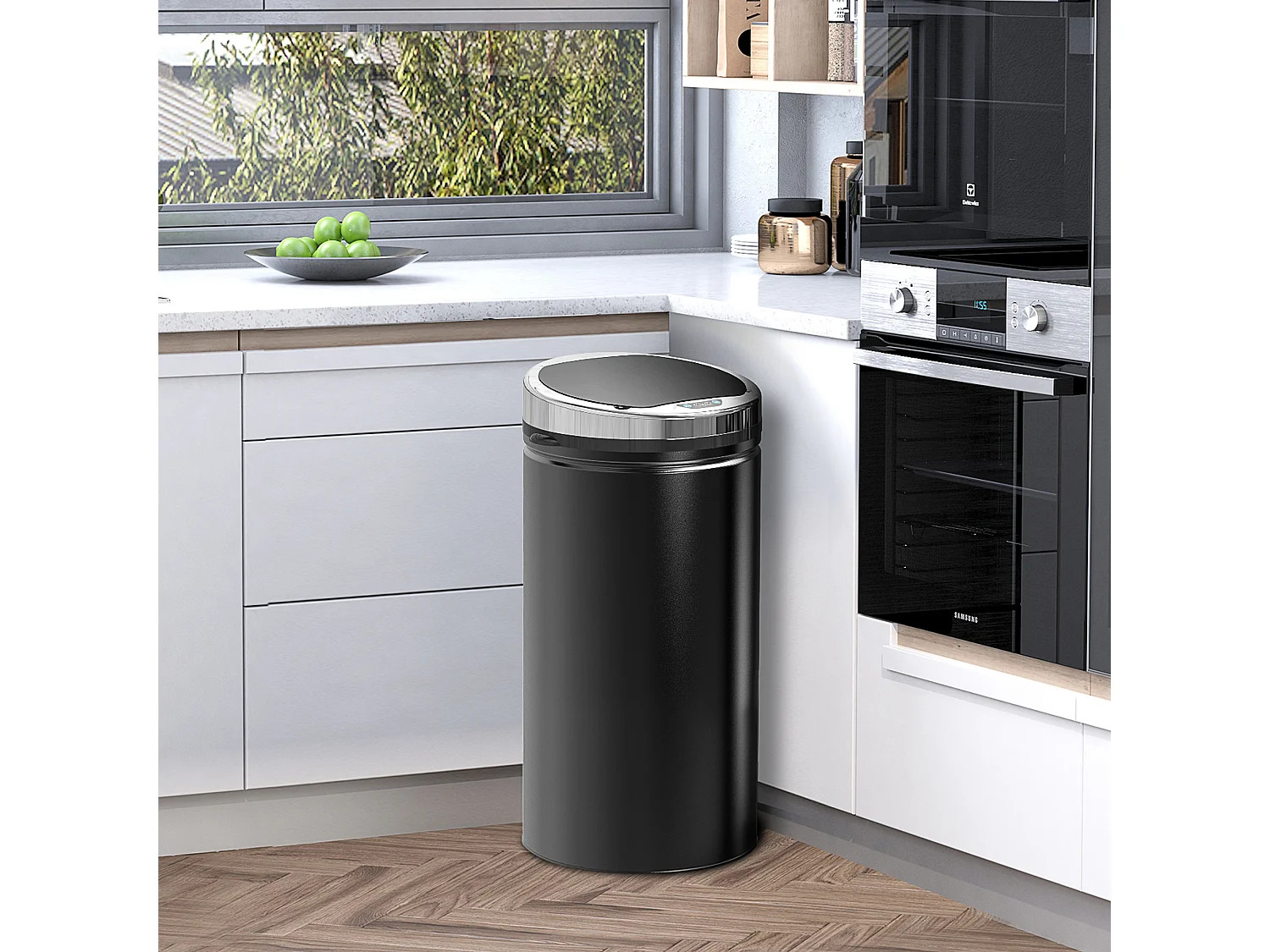 Poubelle à capteur 42L,poubelle automatique électrique avec couvercle,antirouille