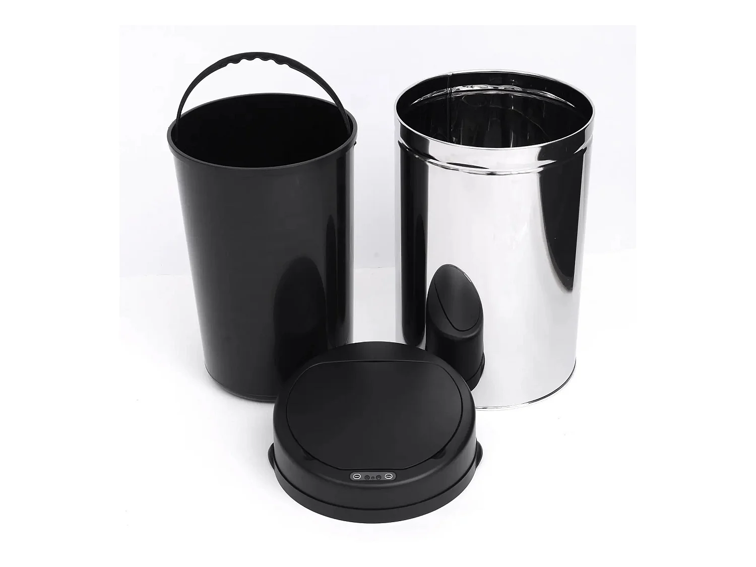 Automatischer Sensor-Mülleimer, rund, 30 l, Edelstahl