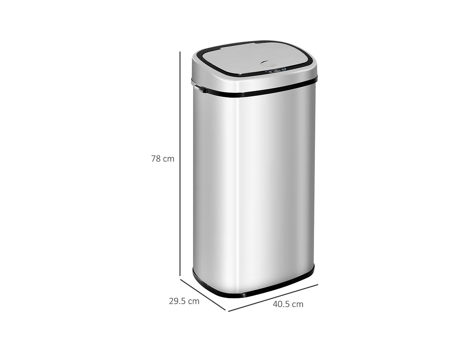 Automatischer Sensor-Mülleimer, Küche, Edelstahl, silber, 68 l
