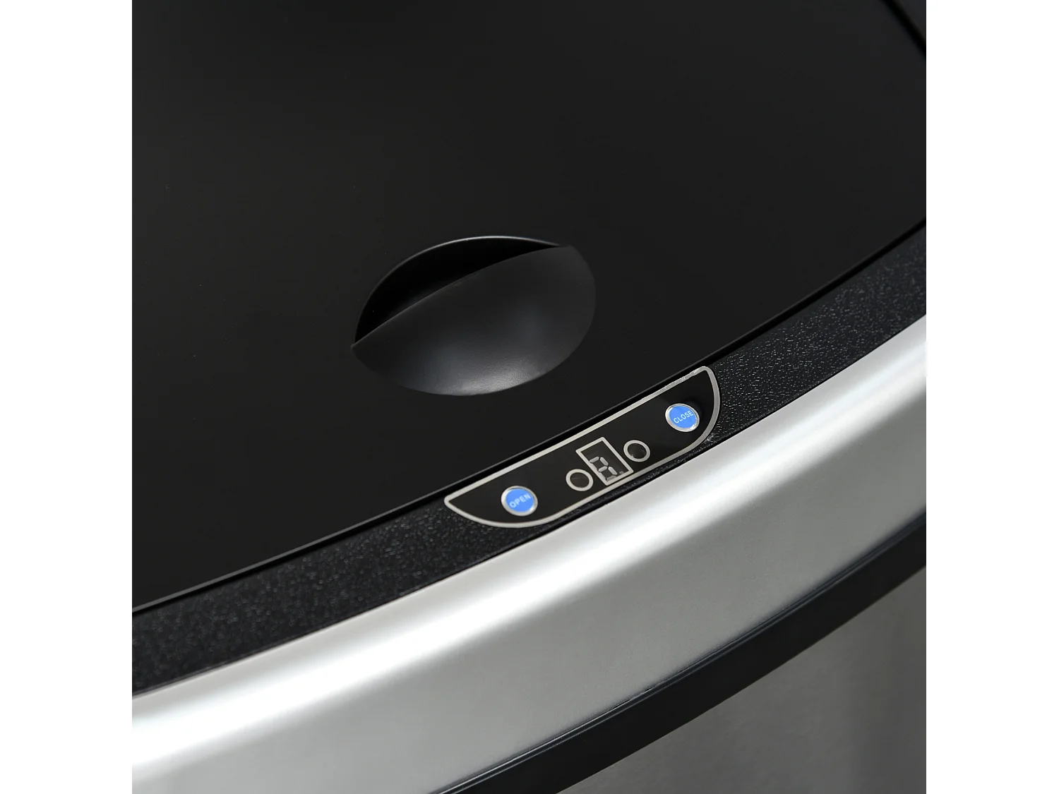 58 l automatische sensor prullenbak met infraroodsensor, zilverkleurig roestvrij staal, L40 x B28 x H68 cm