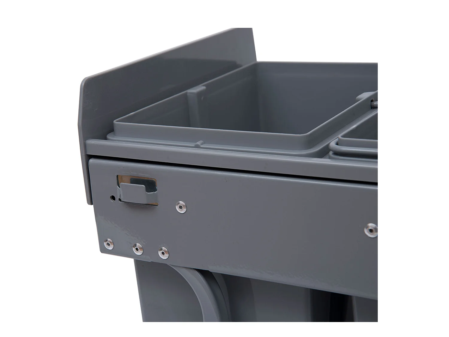 Poubelle encastrable 40L,collecteur de déchets coulissant sous meuble avec 3 compartiments