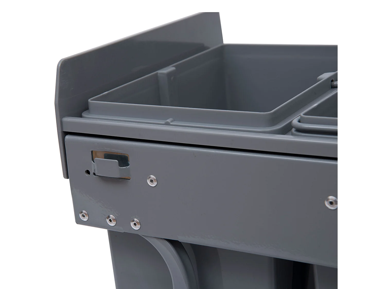 Poubelle encastrable 40L,collecteur de déchets coulissant sous meuble avec 3 compartiments