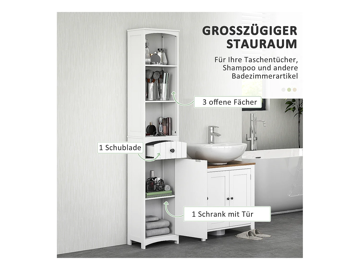 Meuble de salle de bain,meuble haut avec 3 étagères,1 tiroir,meuble de salle de bain