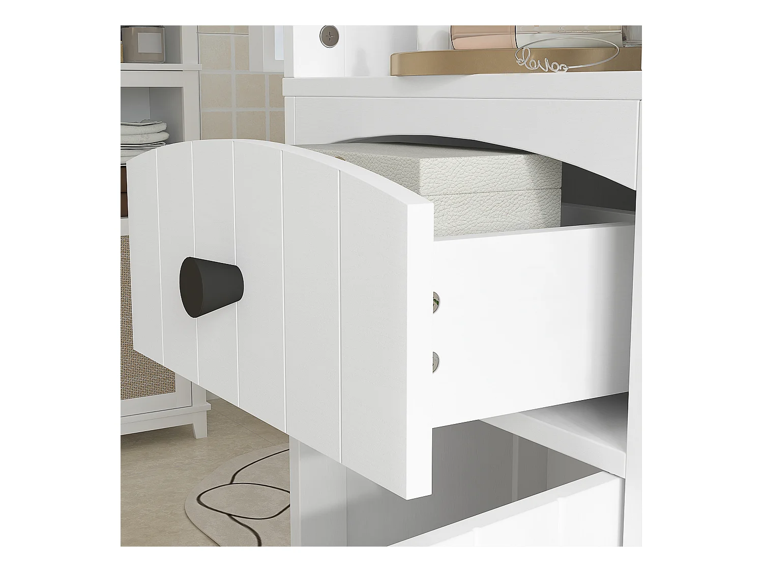 Meuble de salle de bain,meuble haut avec 3 étagères,1 tiroir,meuble de salle de bain