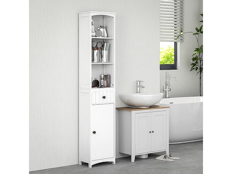 Meuble de salle de bain,meuble haut avec 3 étagères,1 tiroir,meuble de salle de bain