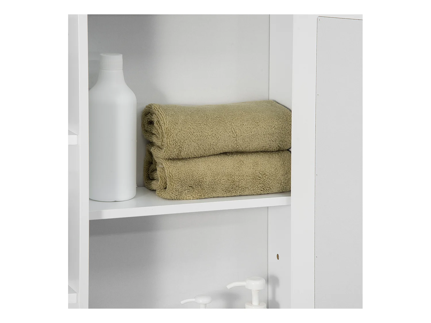 Armoire de toilette avec miroir,armoire murale suspendue avec 8 compartiments,blanche