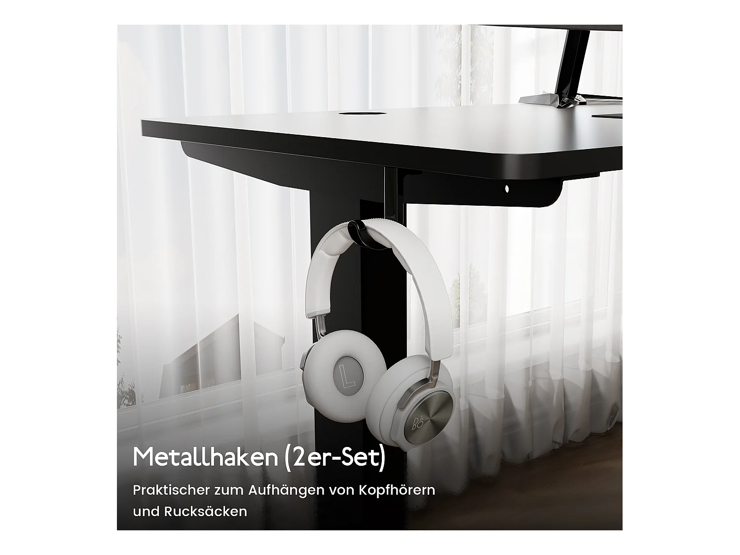 HOMAVO Elektrisch höhenverstellbarer Schreibtisch 110x60 cm – Mit Memory-Funktion & Kollisionsschutz – Ideal für Homeoffice – Farbe Schwarz