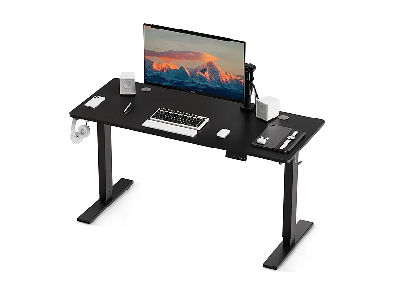 HOMAVO Elektrisch höhenverstellbarer Schreibtisch 110x60 cm – Mit Memory-Funktion & Kollisionsschutz – Ideal für Homeoffice – Farbe Schwarz