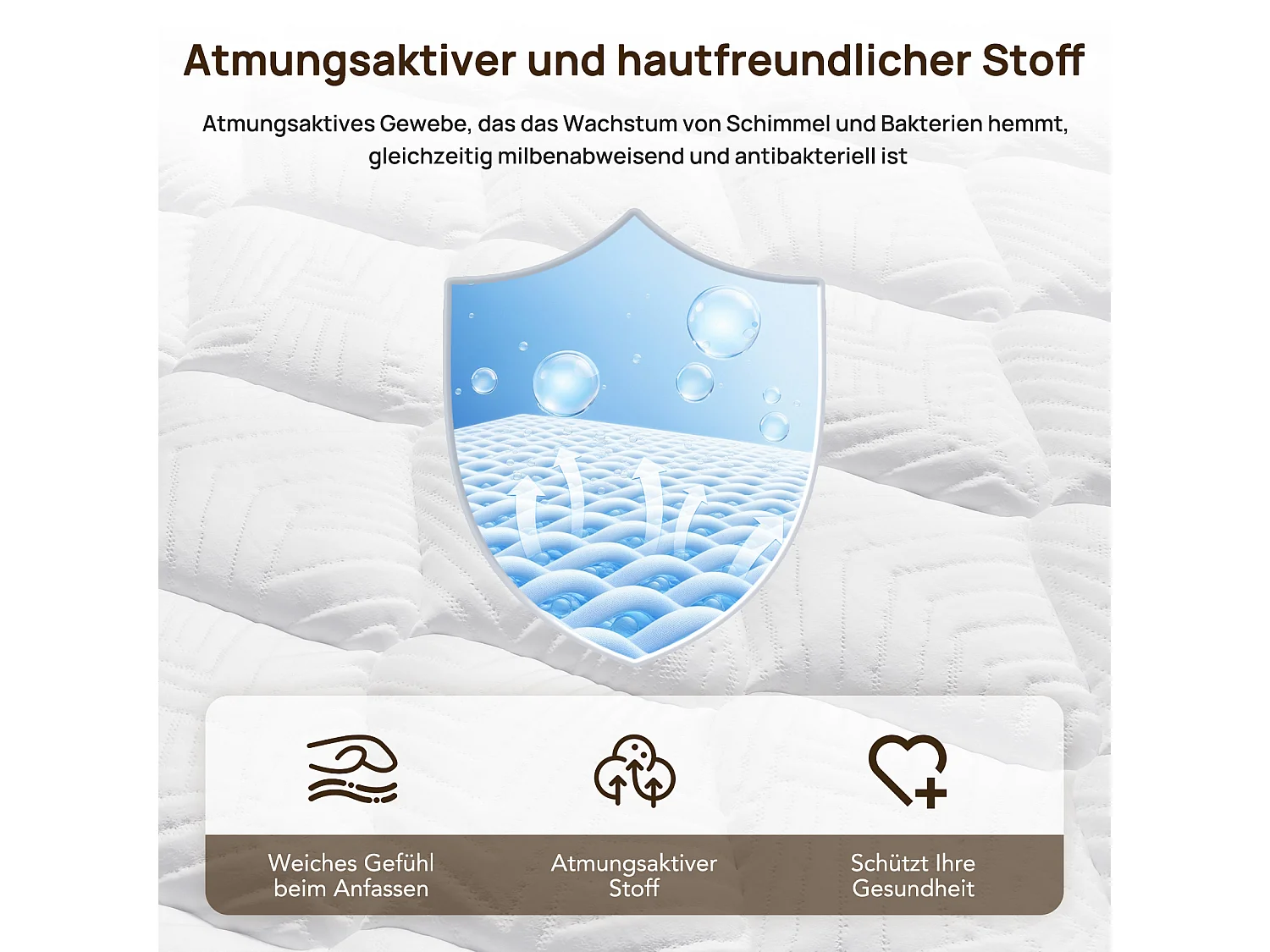 Matratze – 90 x 190 cm – Taschenfederkern – 7 Zonen – mittlere Festigkeit H3 – 25 cm – HOMAVO