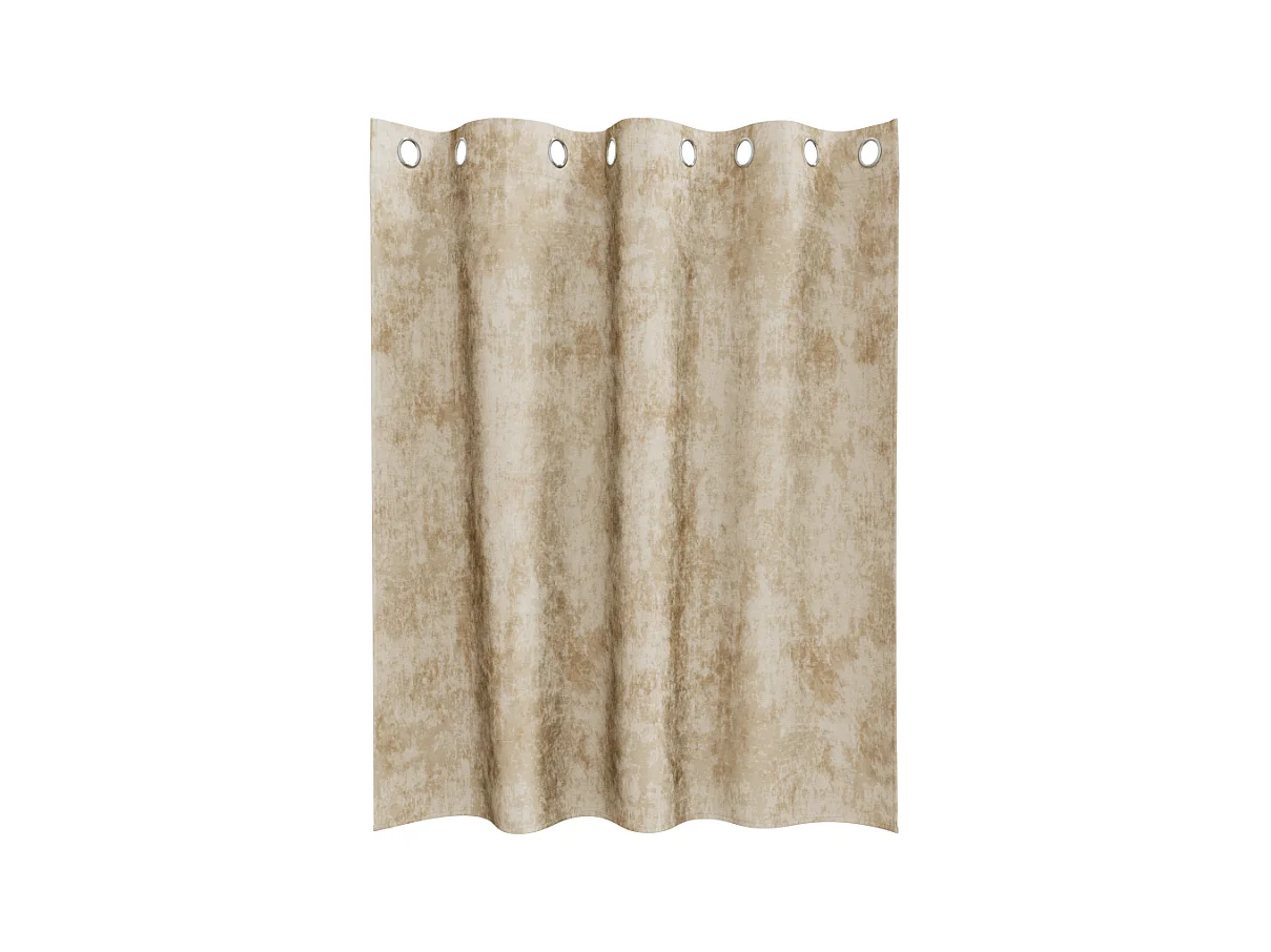 Cortinas de Veludo Creme com Ilhós - Conjunto de 2 Peças 140x140 cm