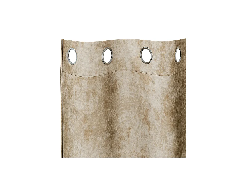 Cortinas de Veludo Creme com Ilhós - Conjunto de 2 Peças 140x140 cm