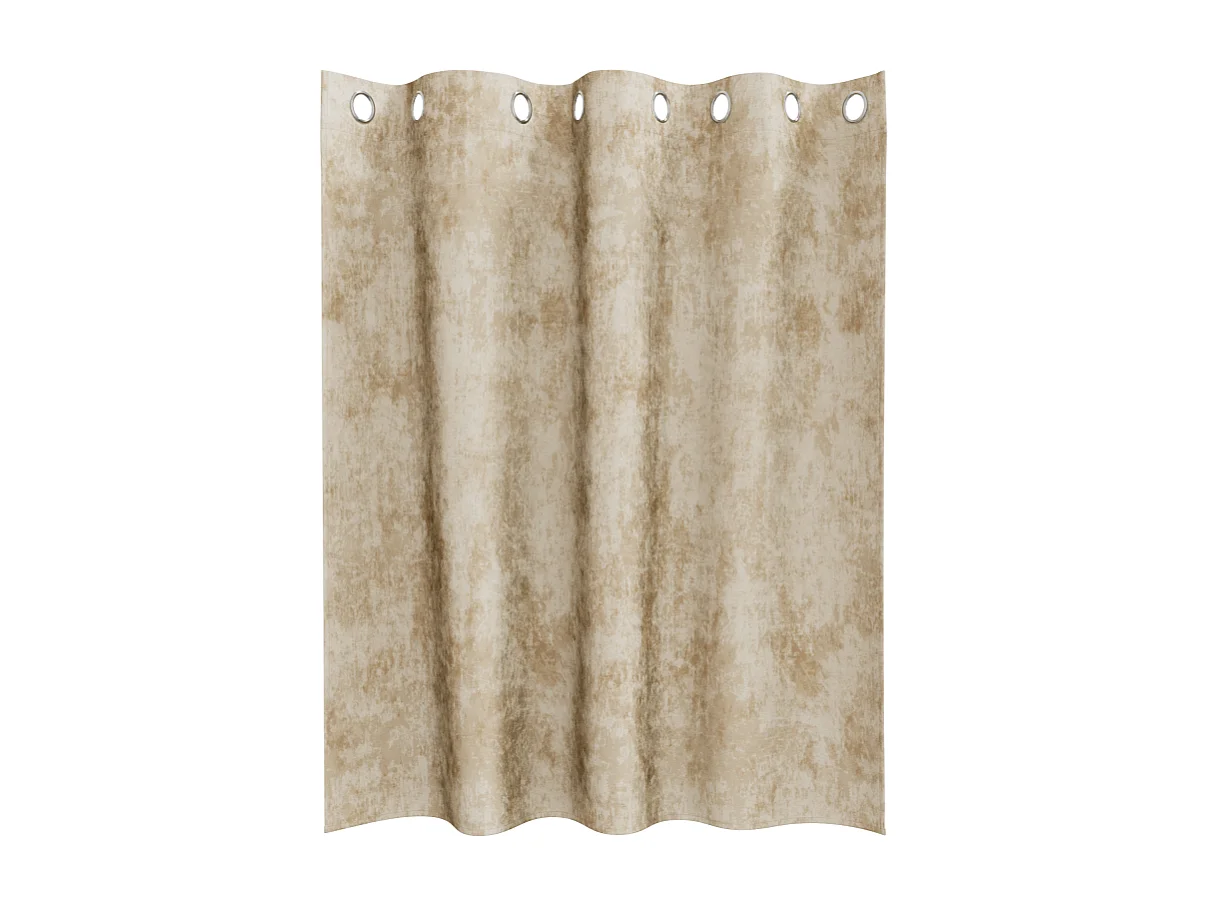 Cortinas de Veludo Creme com Ilhós - Conjunto de 2 Peças 140x140 cm