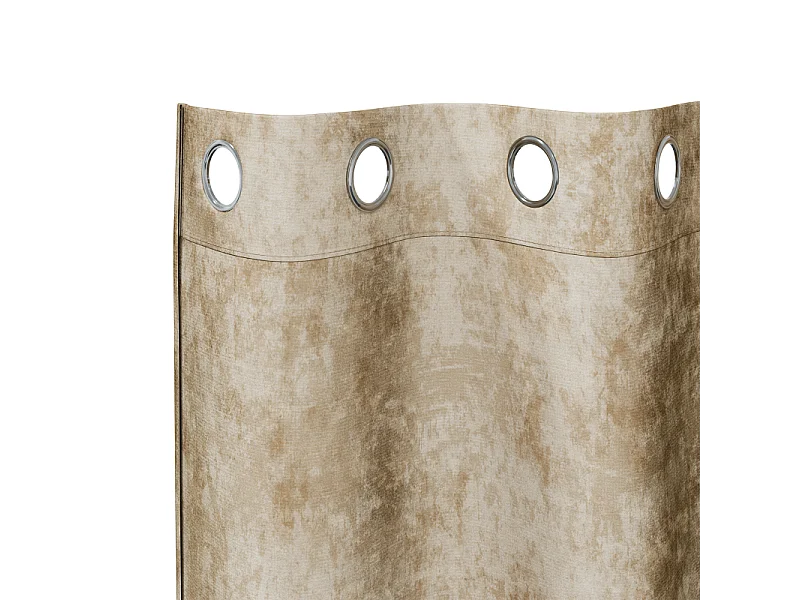 Cortinas de Veludo Creme com Ilhós - Conjunto de 2 Peças 140x140 cm