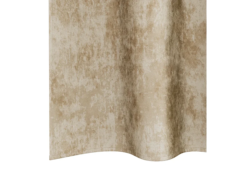 Cortinas de Veludo Creme com Ilhós - Conjunto de 2 Peças 140x140 cm