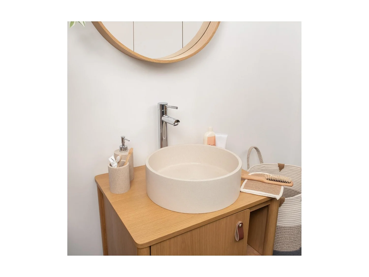 Lavabo de encimera redondo 36x36cm SANDY