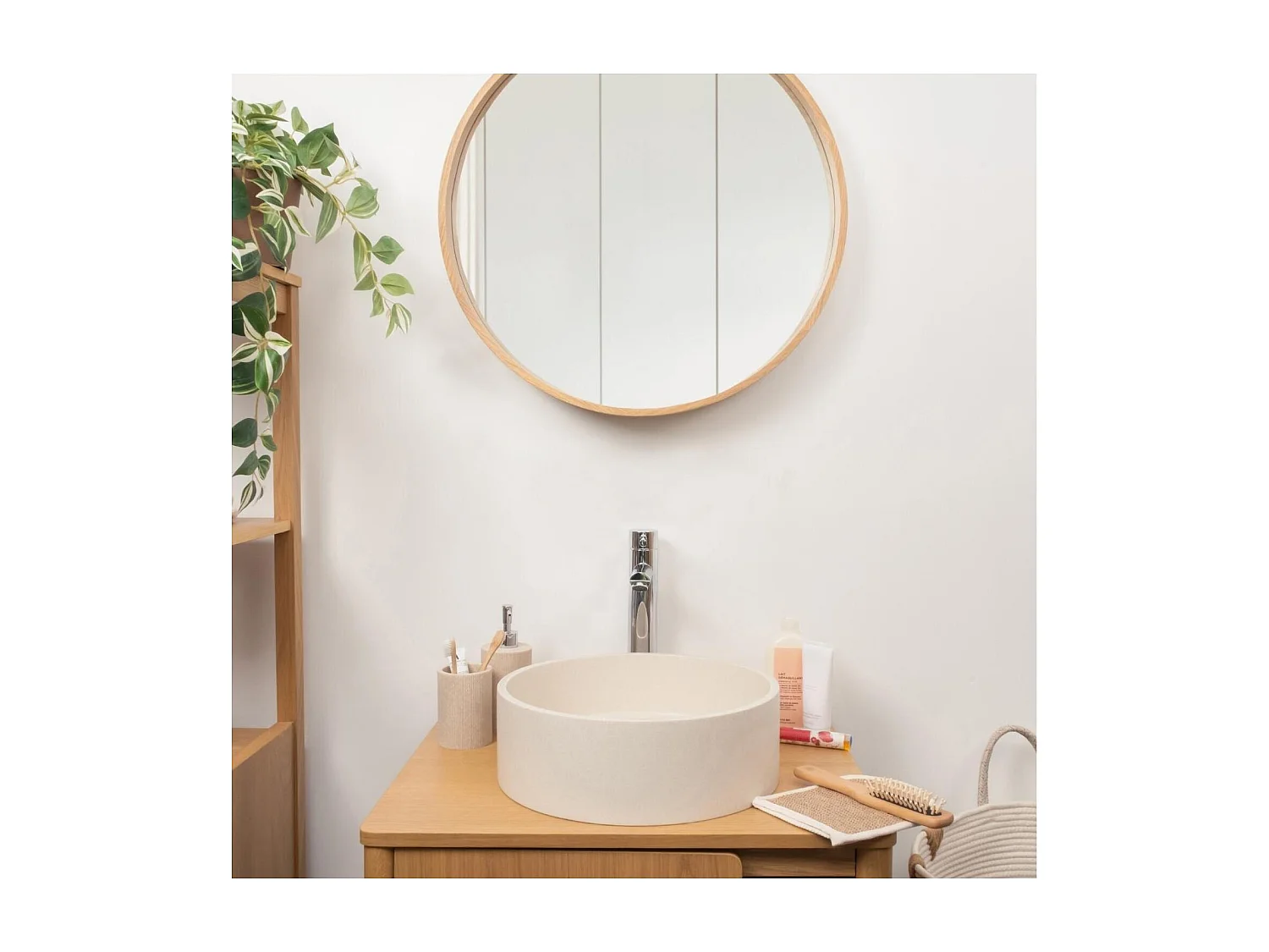 Lavabo de encimera redondo 36x36cm SANDY