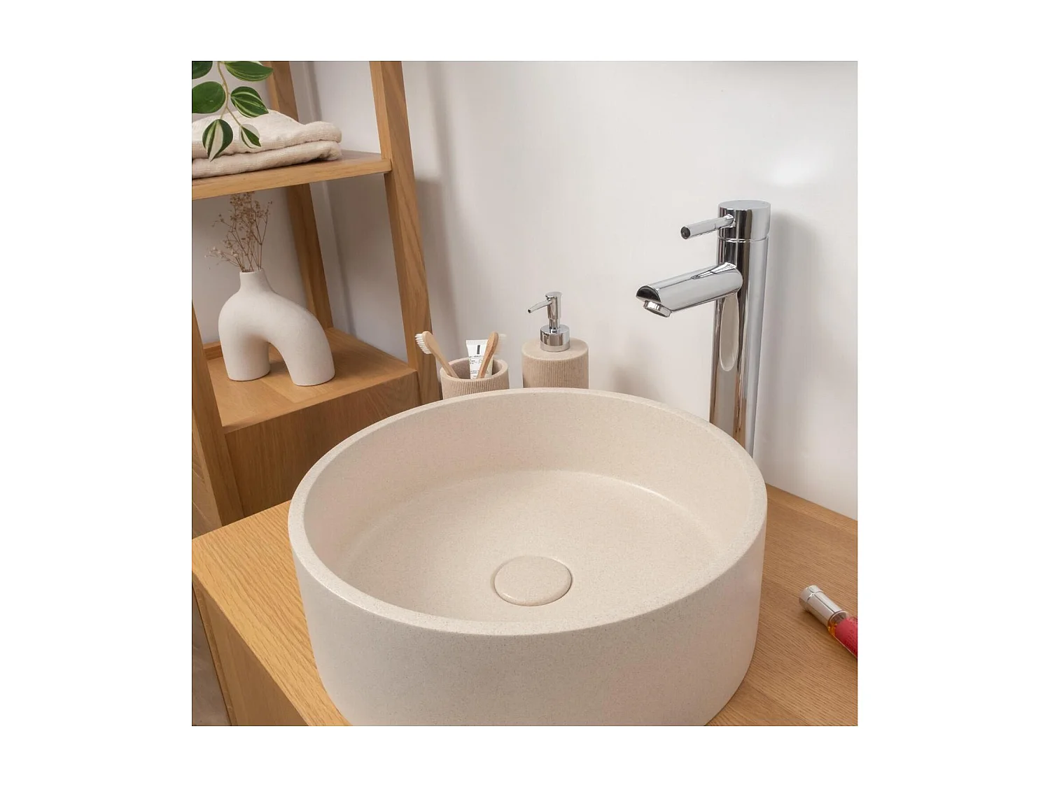 Lavabo de encimera redondo 36x36cm SANDY
