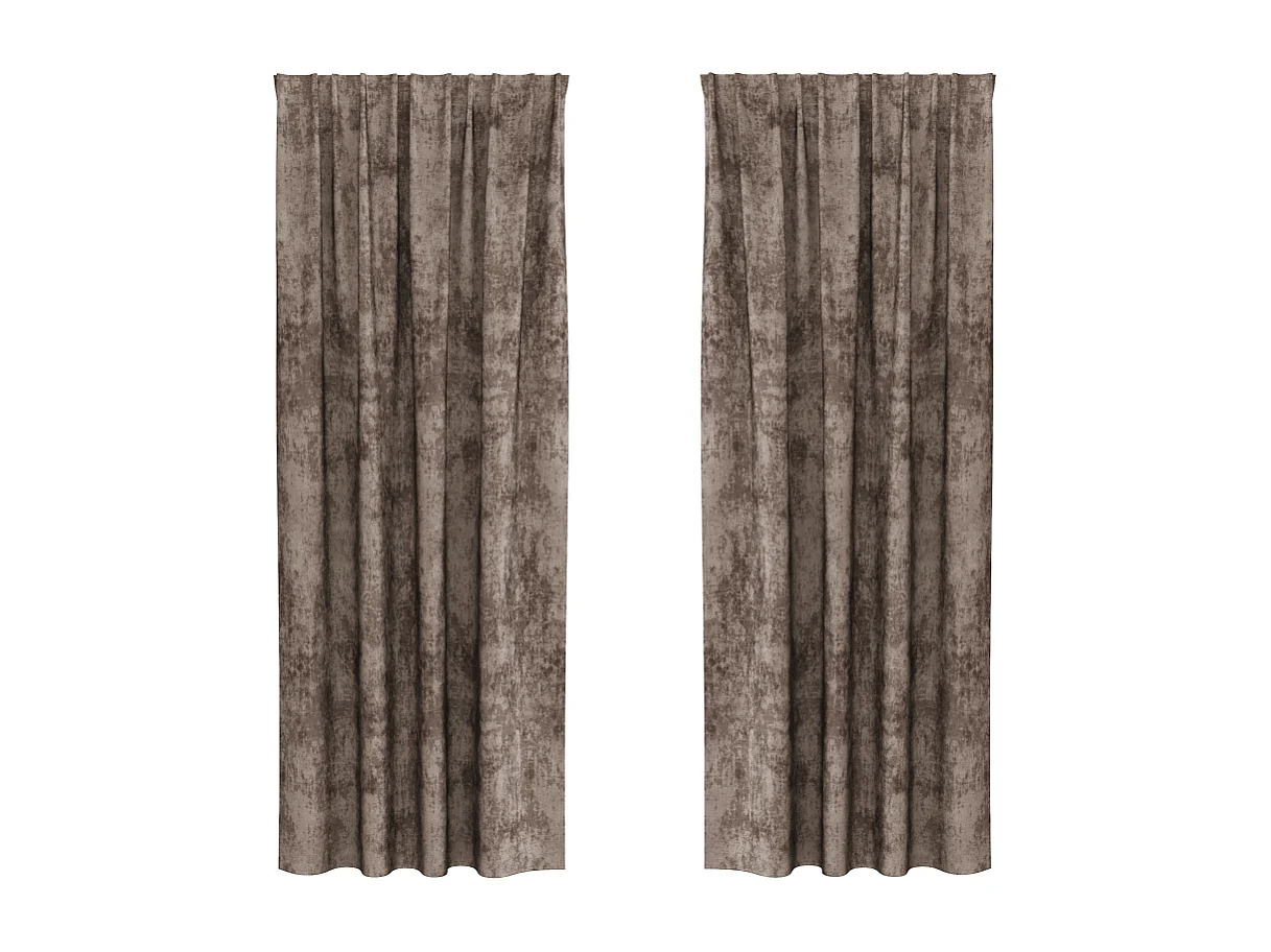 Cortinas de Veludo Cappuccino com Ilhós - 2 Peças de 225 x 140 cm para Sala e Quarto