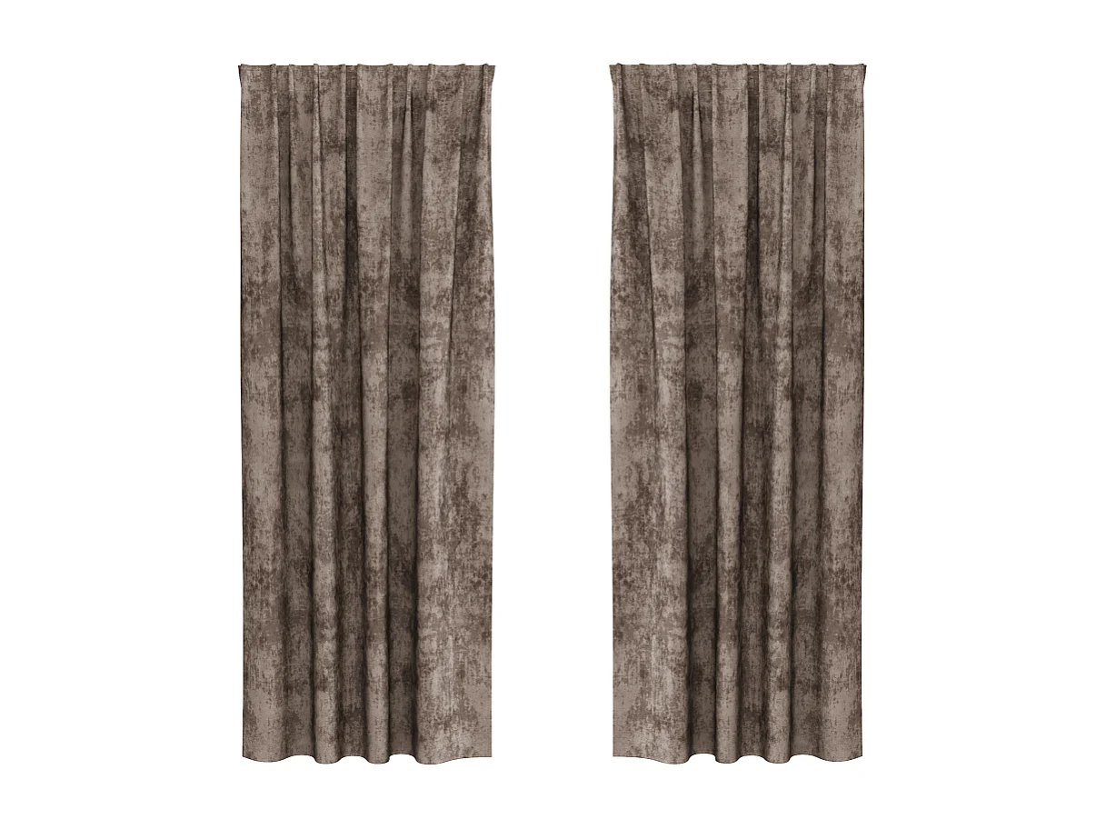 Cortinas de Veludo Cappuccino com Ilhós - 2 Peças de 225 x 140 cm para Sala e Quarto