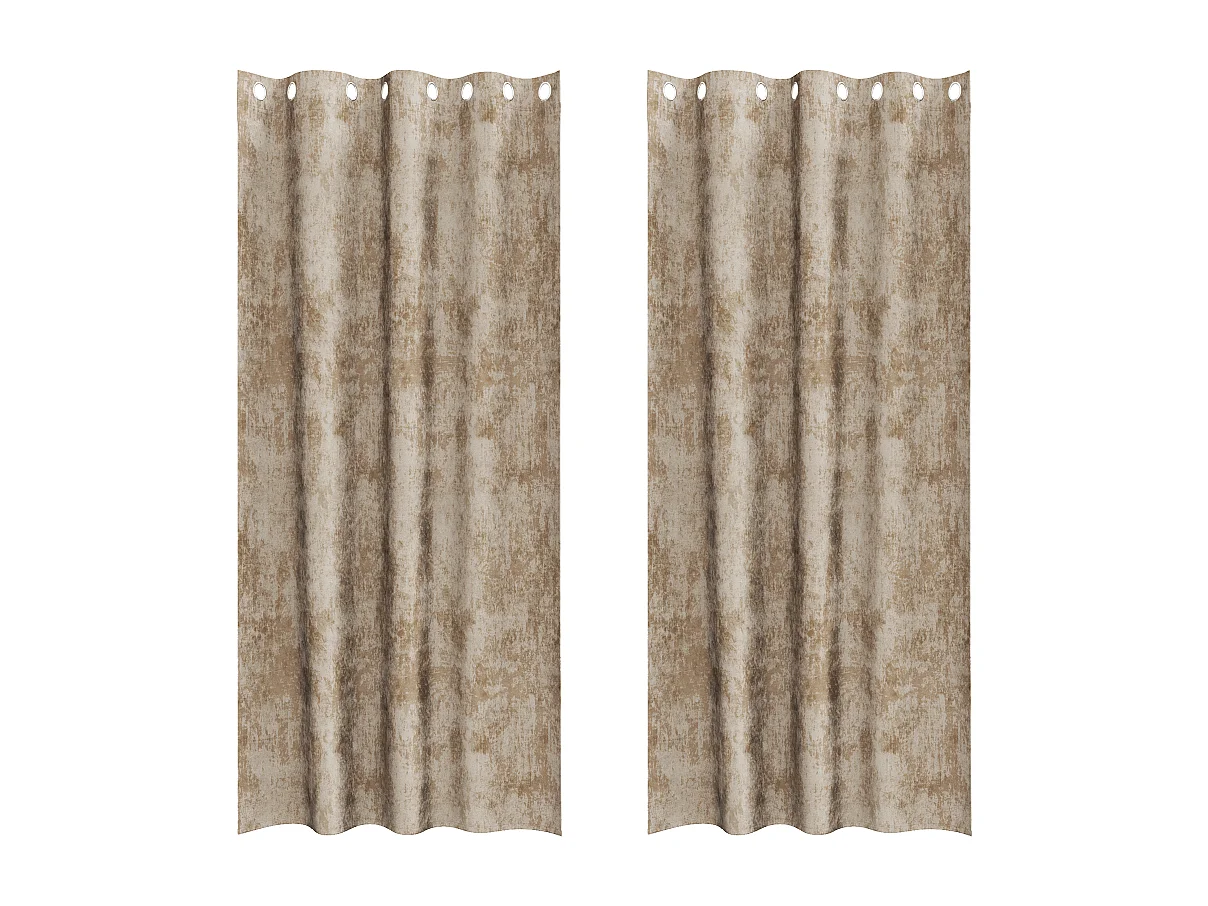 Cortinas de Veludo Elegantes com Ilhós em Champagne - 2 Peças 225x140 cm