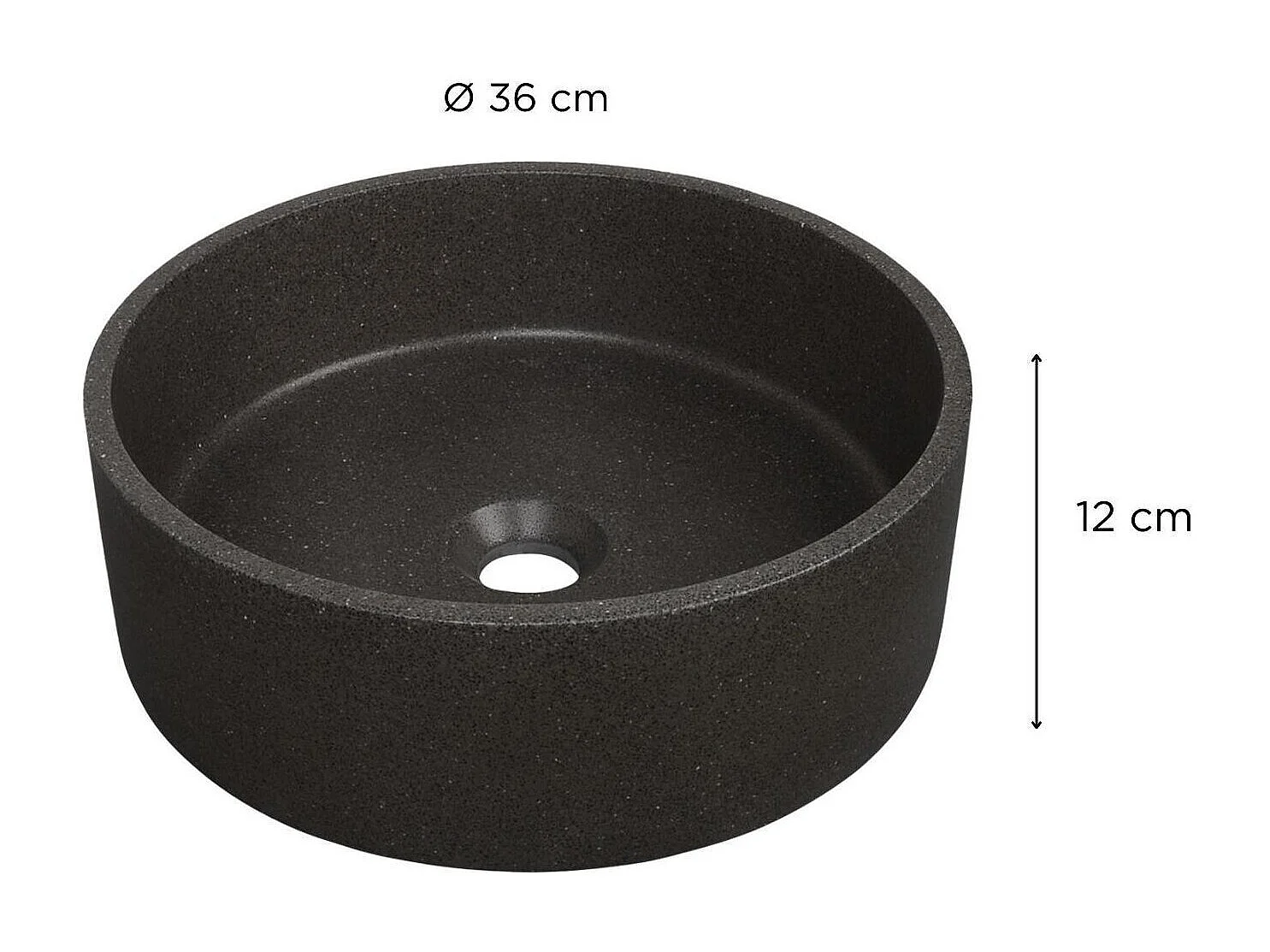 Vasque à poser ronde en grès 36cm