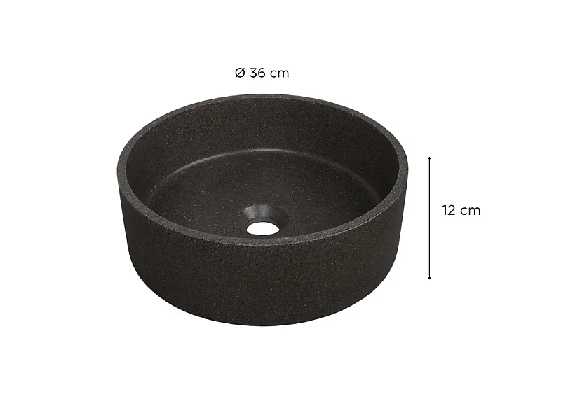 Lavabo de encimera redondo 36x36cm SANDY