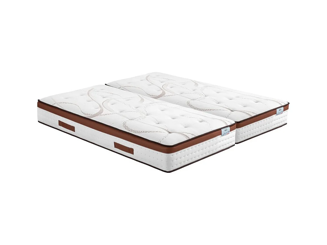 Matelas 2x80x200 Recif - Ressorts - Hauteur 30 cm - Soutien ferme et progressif