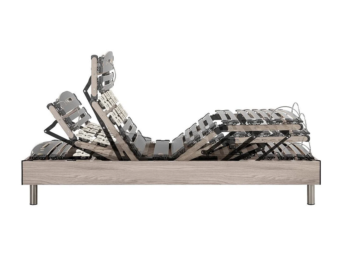 Ensemble relaxation S73+Matelas latex Louxor - 3 zones - 2x80x200 - Chêne clair