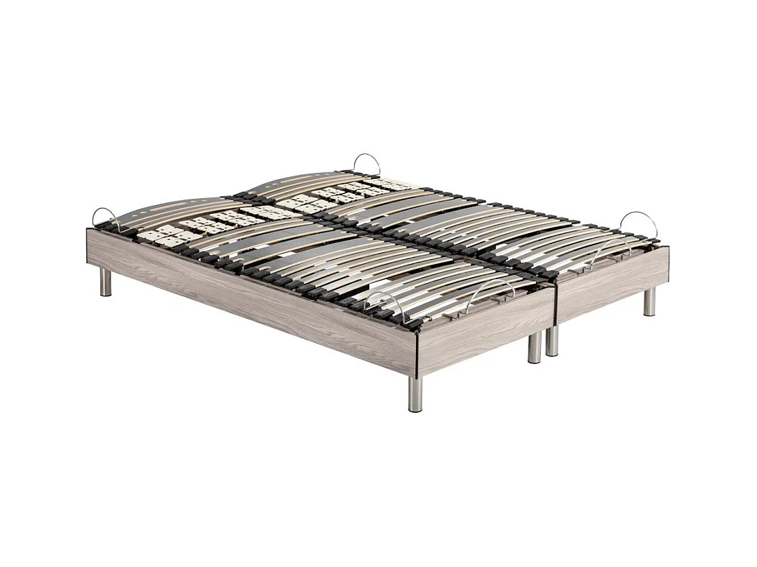 Ensemble relaxation S73+Matelas mousse Myriade 4 - 5 zones - 2x90x200 - Chêne clair