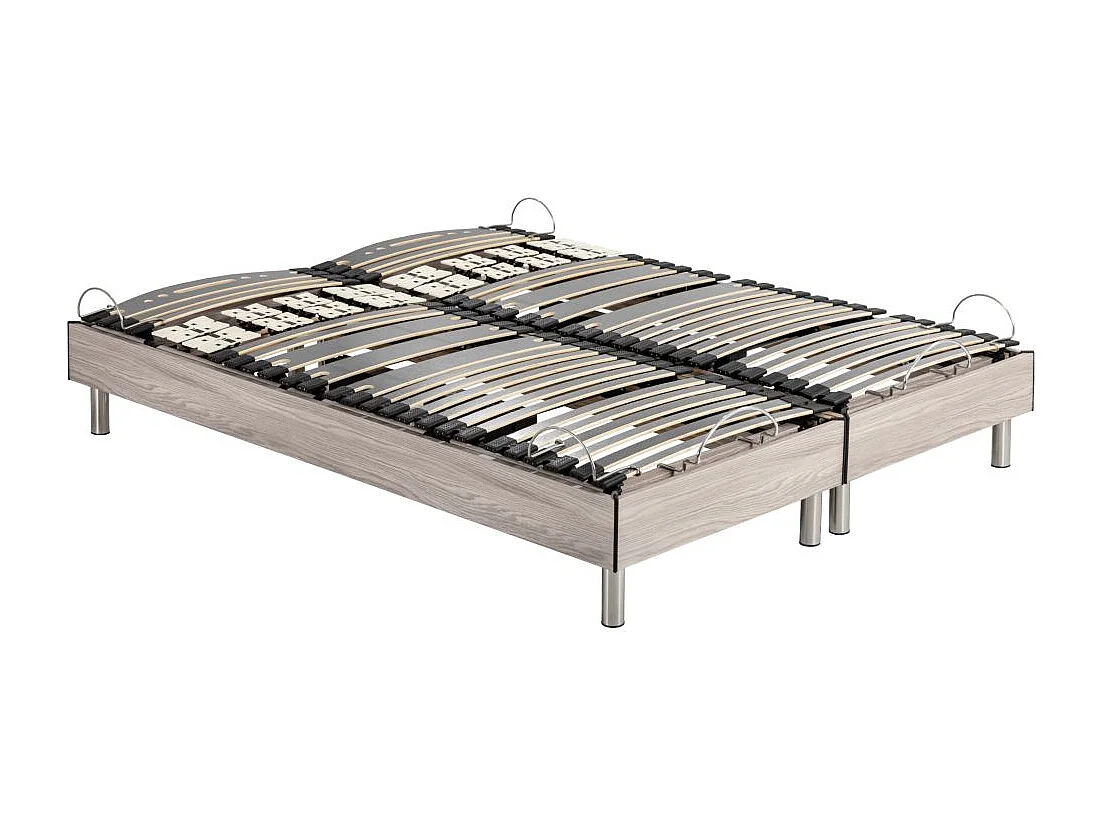 Ensemble relaxation S73+Matelas mousse Myriade 4 - 5 zones - 2x90x200 - Chêne clair